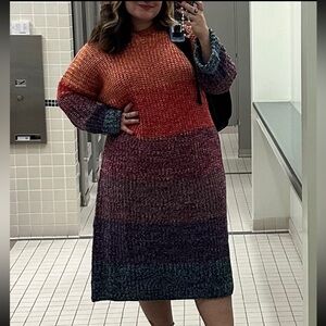 Lala Multicolor Knit Sweater Dress